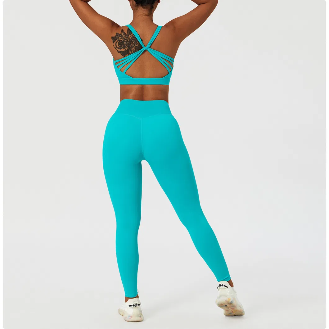 Women Yoga Set Gym Set Fitness 2-Piece Womens Seamless Womens Gym Sports Suit Sportwear Clothes