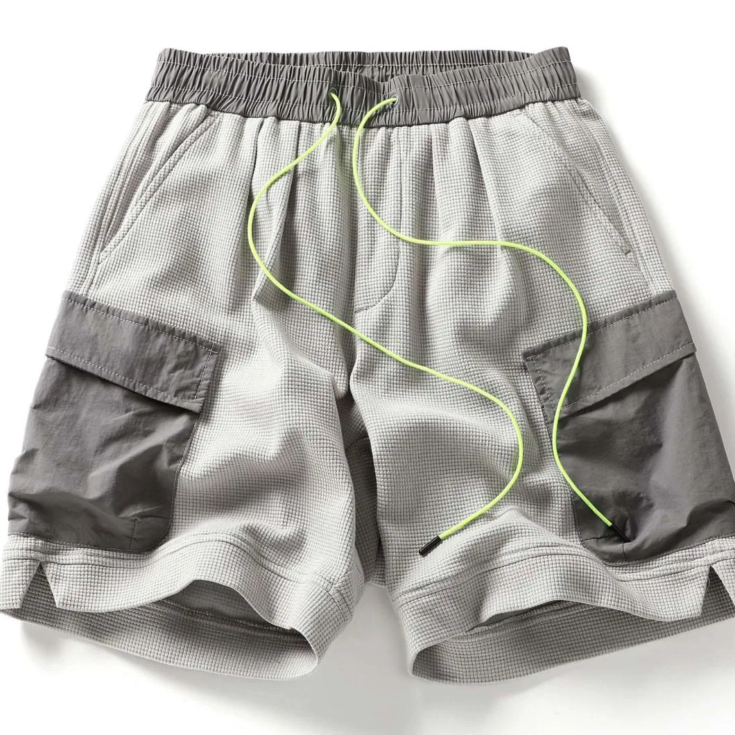 Shorts Mens Summer Streetwear Drawstring Elastic Waist Bermuda Shorts Drawstring Elastic Waist Knee-Length Shorts