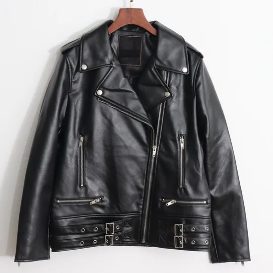 Distributore di giacche di pelle Pantaloni da gamba Pantaloni larghi in PU Pantaloni da donna