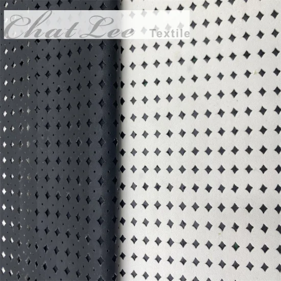 Colori Pelle PU traforata in PVC con taglio laser perforato per tessuti per indumenti